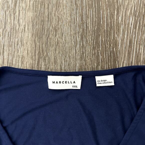 EUC Marcella NYC Reade Top Dark Blue XXXL Draped Tunic Long Sleeve Minimalist - Picture 15 of 16